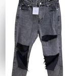 Adika  ripped distressed jeans highwaist retro black wash size Small New Photo 0