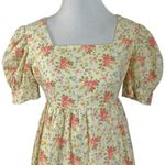 Vintage 60s 70s Ethereal Dainty Prairie Cottage Maxi Dress Ivory Floral XS Small Pink Photo 3