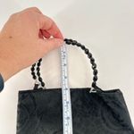 Vintage 90s Das Women's Swirl Print Textured Beaded Strap Purse Mini Bag Black Photo 10