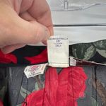 Vintage 80s Austin Hill Midi Skirt Womens 10 Black Polka Dot Rose Print Rayon Photo 10