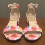 Alex Marie  Women's Red and Pink Floral Block Heel Sandals Shoes Size 6 EUC Photo 3