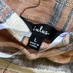 New Lulus double V neck tie back cover up dress dusty orange/blue/white Large Pink Photo 4