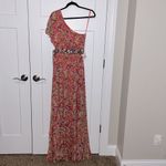 Mac Duggal NWOT  9157 - Floral Print One Shoulder Butterfly Sleeve A Line Gown Photo 2