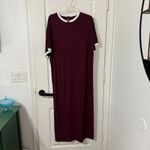 SKIMS  Women's RINGER T-SHIRT LONG DRESS Pajama Short Sleeve Maxi Dress Size M Photo 1