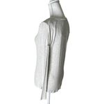 Nation Ltd  Womens Long Sleeve Blouse Size Small Gray Rib Knit Crocheted Lace Photo 4