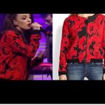 Parker Maverick Brocade Bomber Jacket Red Black SZ Small Photo 2