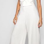 Boohoo White Strapless Jumpsuit Photo 0