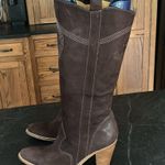 Gianni Bini  tall knee high heel western suede chocolate brown boots women’s 8.5 Photo 2