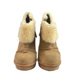 UGG  Georgette Women's Brown Suede Leather Sherpa Shearling Fur Platform Boots 8 Photo 1