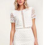 Lulus white crotchet lace mini skirt Photo 1