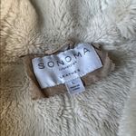 Sonoma  Tan Suede Leather Faux Fur Lined Hooded Jacket SIZE L Photo 2