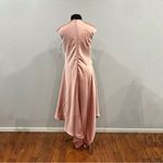 Amsale Rose Pink Drape Asymmetric Hem Satin Cocktail Dress Size 8 Photo 3