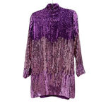 Kate Spade  PURPLE OMBRÉ SEQUIN LONG SLEEVE DRESS Photo 4