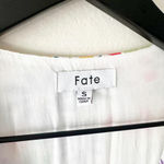 Fate Floral Print Dress Women's Size S White Photo 5