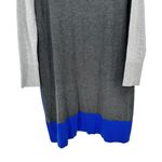 Eliza J Contrast Trim Sweater Dress size XL Grey Cobalt Blue Long Sleeves Photo 7