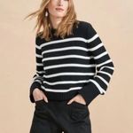 La Ligne Jill Striped Cotton Sweater Sz XS Black Photo 0