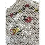 Rebellion Crochet Embroidered Crop Tank Top Size Large Cotton Festival Photo 3