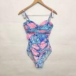 Lilly Pulitzer  Layne Abstract Jaspen One-Piece Blue L50707 Women's Size 10 Photo 1