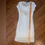 Wet Seal  Cream Sheath Mini Dress Scoop Neck Short Sleeve Photo 1