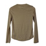 Gap  Beige Gold Shimmer Ribbed Henley Long Sleeve T-Shirt XS Photo 1