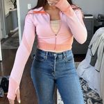 Pink and Orange Cropped Athletic Jacket Photo 4
