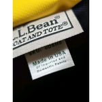 Vintage LL BEAN BOAT AND TOTE Navy Yellow Vinyl And Canvas Zip Top Bag Blue Photo 6