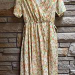 Ivy City Co faux wrap Lyra Midi Dress Yellow Floral Print Cottagecore size 2 Photo 1