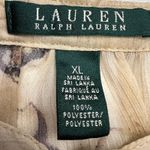 Lauren Ralph Lauren Tan Floral Chiffon Georgette Split Neck Sheer Blouse Size XL Photo 5