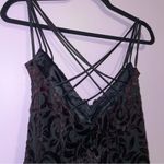 Gunne Sax VTG Size 11/12 Burnout Velvet Formal Dress Black Red Photo 6