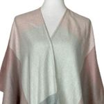 Woolrich Cozy Blanket Scarf Wrap Open Front Cream Pink Plaid Women One Size Photo 6