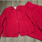 Pendleton VINTAGE  Women's Virgin Wool Coat Jacket Skirt SET Red USA Size 14 L Photo 0