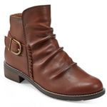 Like New Earth Brand Leather Naira
Ruched Boots Brown Size 8 Wide Width Photo 0