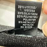 August Silk Black & Silver Metallic Open Front 3/4 Ruffle Sleeve Bolero Shrug S Photo 11