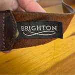 Brighton  brown vintage leather belt silver tone buckle Photo 3