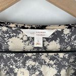 LC Lauren Conrad  Womens Size L Black‎ Floral Ruffle Chiffon Collared Shirt Dress Photo 3