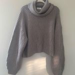 Babaton  Ribbed Gray Cowl Neck Sweater Photo 0