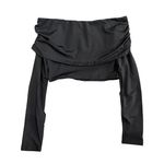 SheIn Off Shoulder Long Sleeve Crop Top in Black, Size S Photo 0