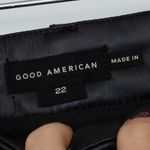 Good American  Grunge Black Faux Leather Front Slit Midi Skirt Size 22 Biker Edgy Photo 7