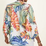 Chico's  Tropical Leaf Print Blouse Size 3 (16/18) Lightweight Flowy Resort Bright Photo 5