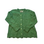 NWT, Aran Crafts Ireland Green Merino Wool Cable Knit Cardigan Sweater, Sz XL Photo 9
