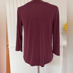 Loft Maroon Long-sleeved V-Neck Blouse Photo 2