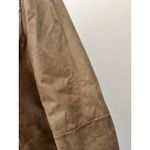 Vintage Beige Leather Distressed Double Breasted Blazer Jacket Missing Belt S Photo 2