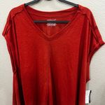 Westbound  Orange V Neck Short Sleeve Tunic Top Plus Sz 1X Lagenlook Comfort Photo 1