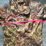 Lafayette 148 Petite Ruffle Sleeve Brown Gold Pink Floral Blazer Size 8P Career Photo 7