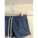 Aerie Raw hem cut off Soft Jean Shorts Rope tie S Blue Photo 2