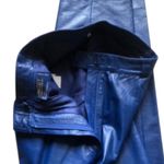 Vintage SMALBY Royal Blue Leather Pants Trousers Made in Italy Women's Sz 42 EU Photo 9