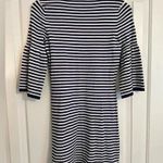 Sail To Sable STS Navy and White Striped Bell Sleeve Sweater Dress XS Photo 5