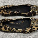 Tory Burch  Reva Ballet Flats Womens 7 Shoes Black Brown Calf Hair Leopard Photo 0