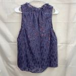 Ella Moss Anthropologie purple blue metallic sheer layered ruffle tank blouse M Photo 5