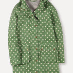 Boden Green Polka Dot Hooded Coat Size 4 Photo 0